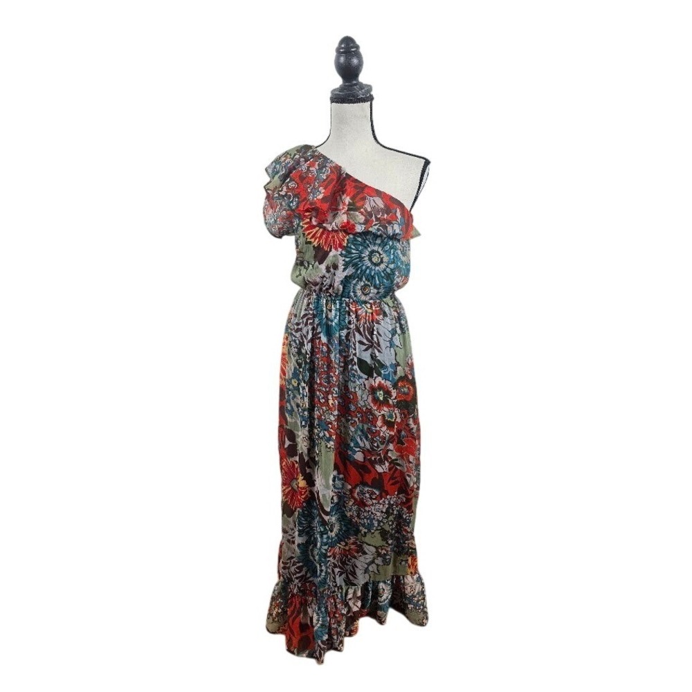 American Rag Maxi Dress Womens S Floral Prairie Ruffle‎ Boho Gypsy
